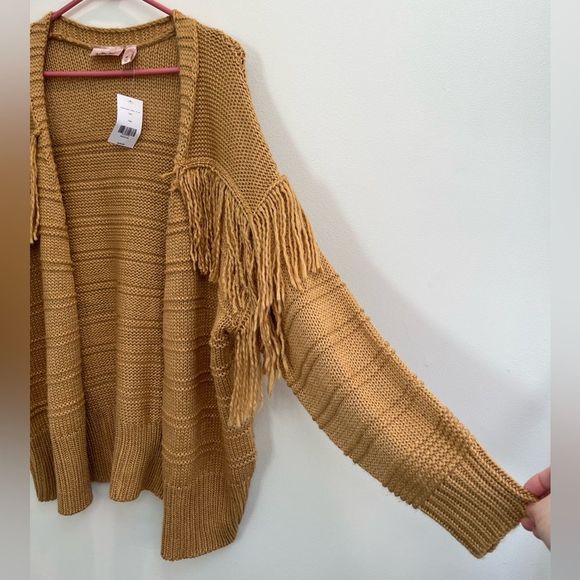 Willow & root Pieced Fringe Fall Cardigan Sweater NWT size medium - Picture 7 of 9